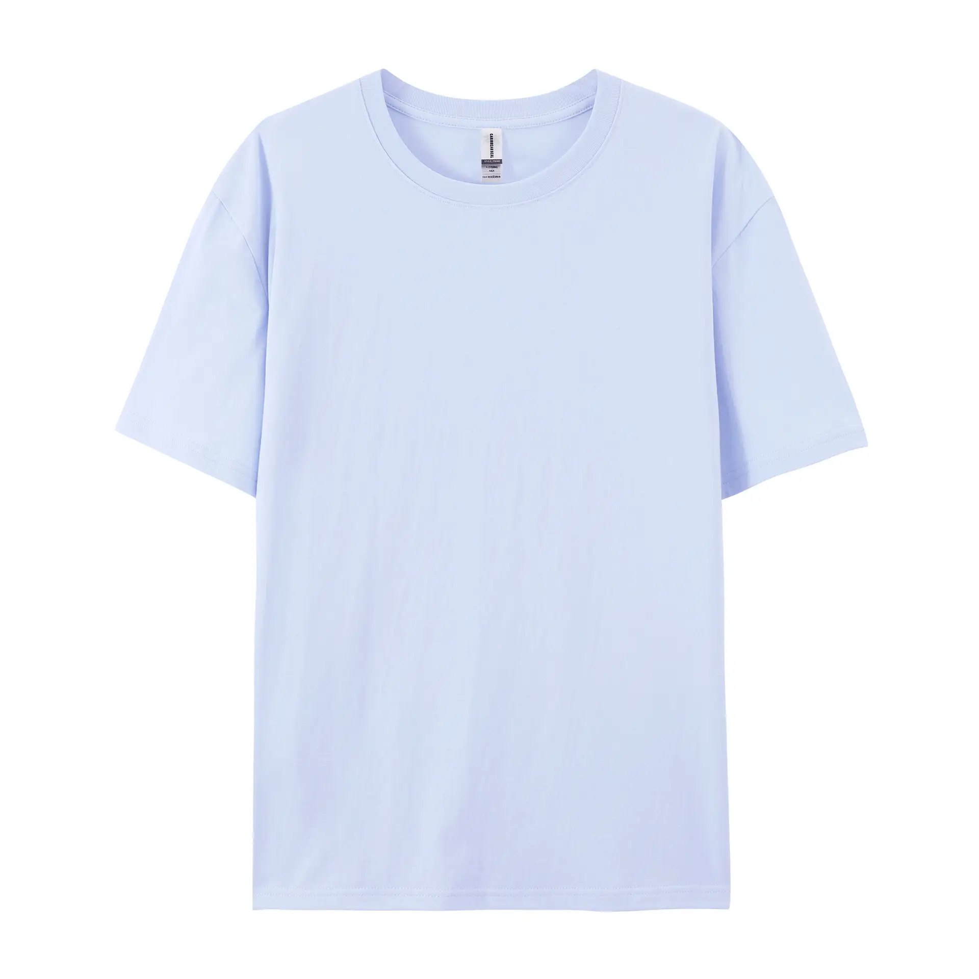 Pure Cotton T-Shirt Gray Round Neck Short Sleeve
