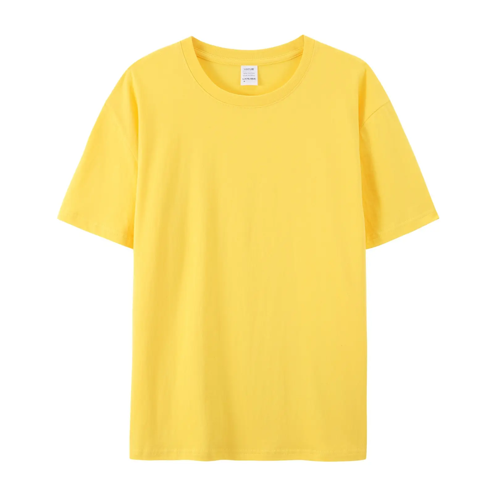 Pure Cotton T-Shirt Gray Round Neck Short Sleeve