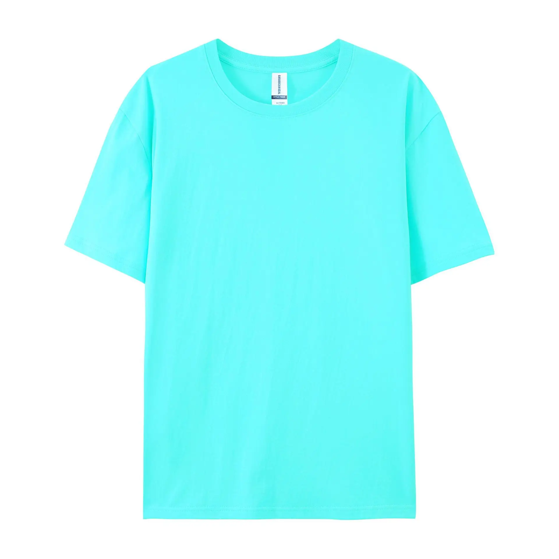 Pure Cotton T-Shirt Gray Round Neck Short Sleeve