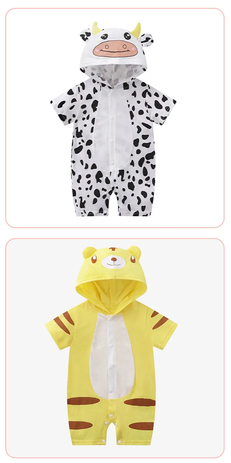 Baby Cow Print Romper Suit Spring Autumn Cute Jumpsuit — feature 9