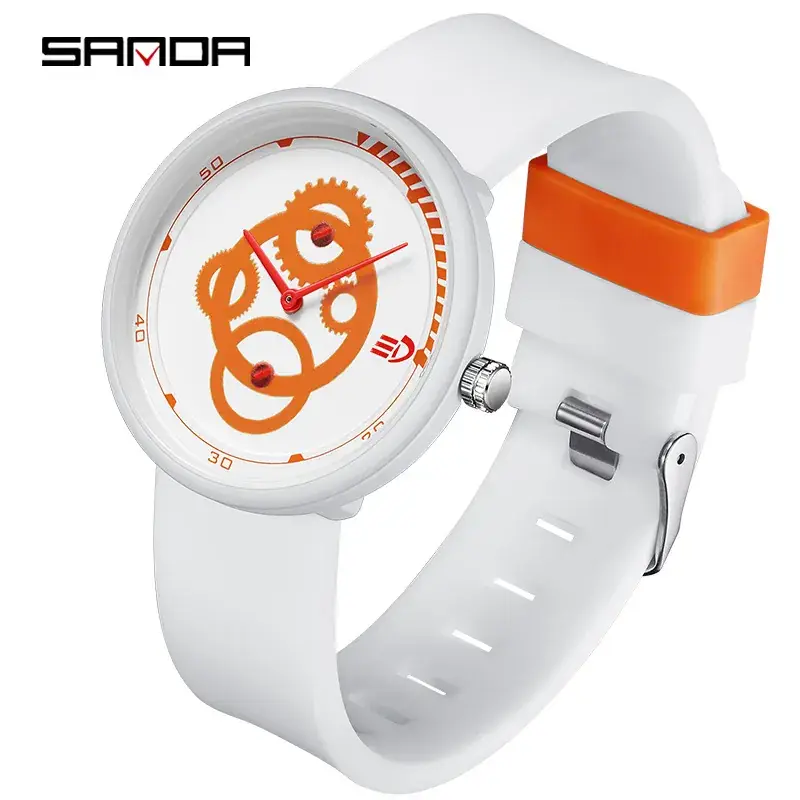 Sanda Detachable Silicone Watch for Men Women Waterproof Sports