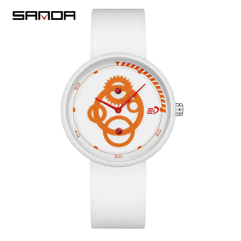 Sanda Detachable Silicone Watch for Men Women Waterproof Sports