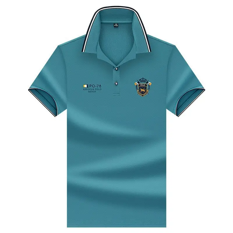Men Pink Embroidered Polo Shirt with Logo - Image 7