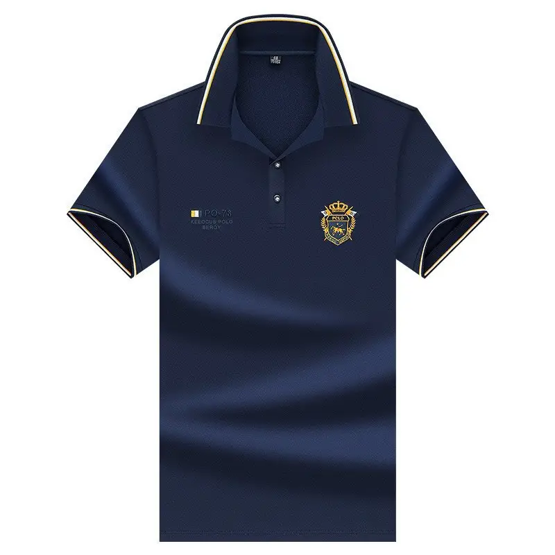 Men Pink Embroidered Polo Shirt with Logo - Image 8