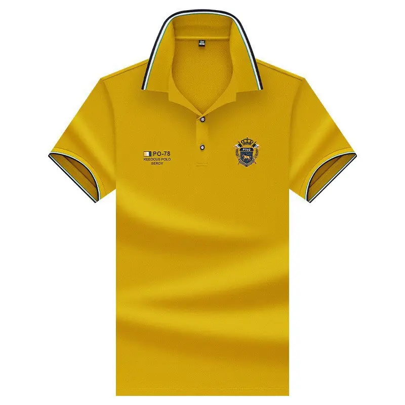 Men Pink Embroidered Polo Shirt with Logo - Image 9