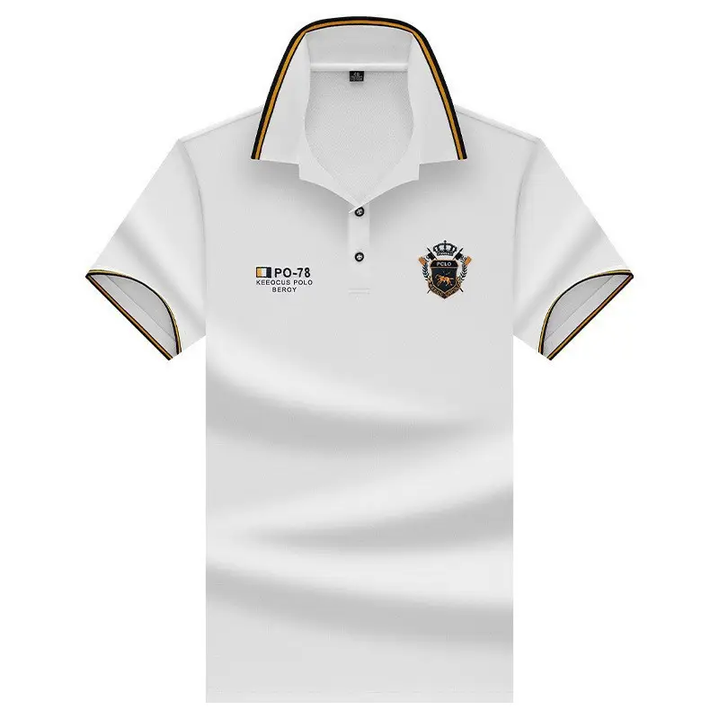 Men Pink Embroidered Polo Shirt with Logo - Image 10