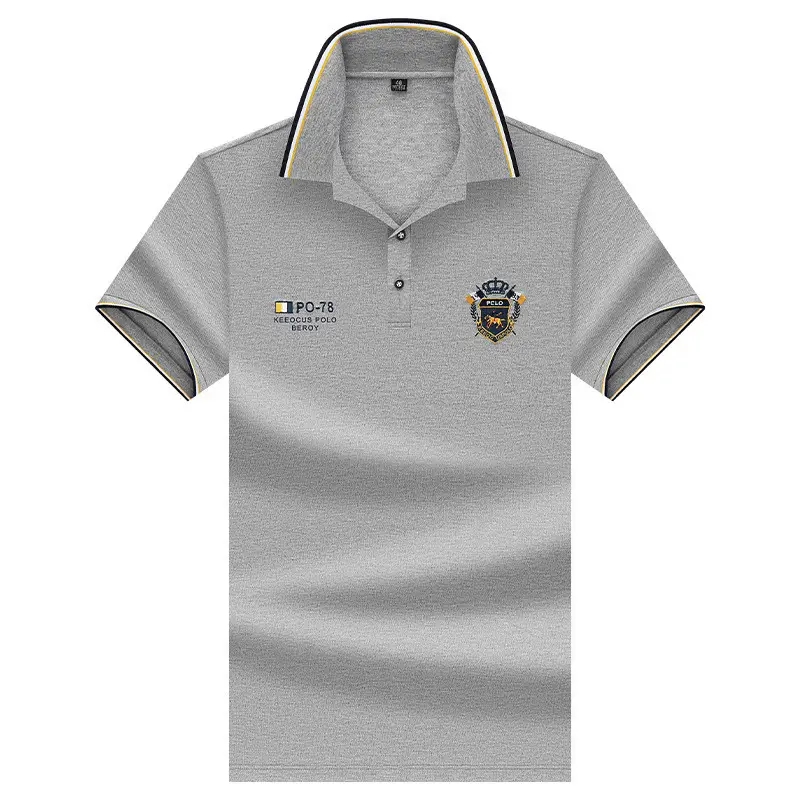 Men Pink Embroidered Polo Shirt with Logo - Image 5