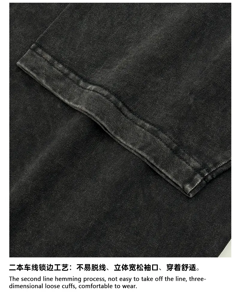Cross-Border Heavyweight Cotton T-Shirt Grey 260g — feature 11