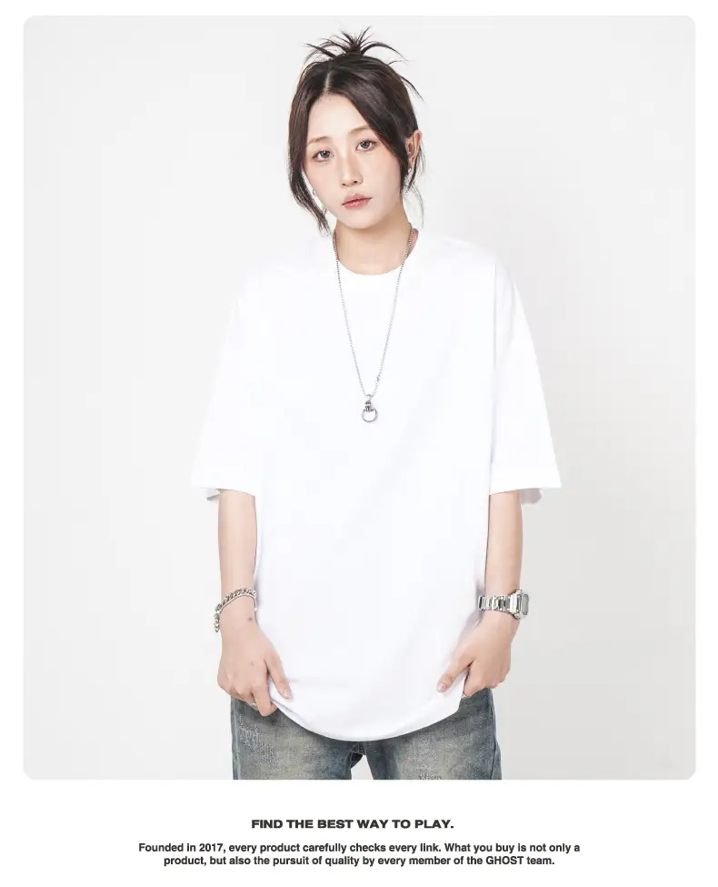 Cross-Border Heavyweight Cotton T-Shirt Grey 260g — feature 24