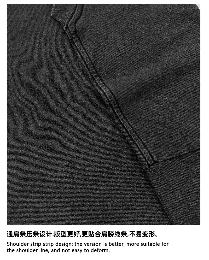Cross-Border Heavyweight Cotton T-Shirt Grey 260g — feature 5