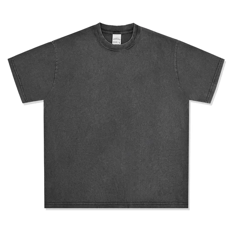 Cross-Border Heavyweight Cotton T-Shirt Grey 260g - Image 2