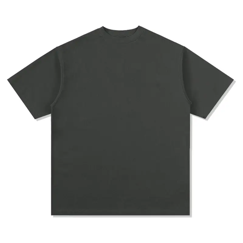 Cross-Border Heavyweight Cotton T-Shirt Grey 260g - Image 5