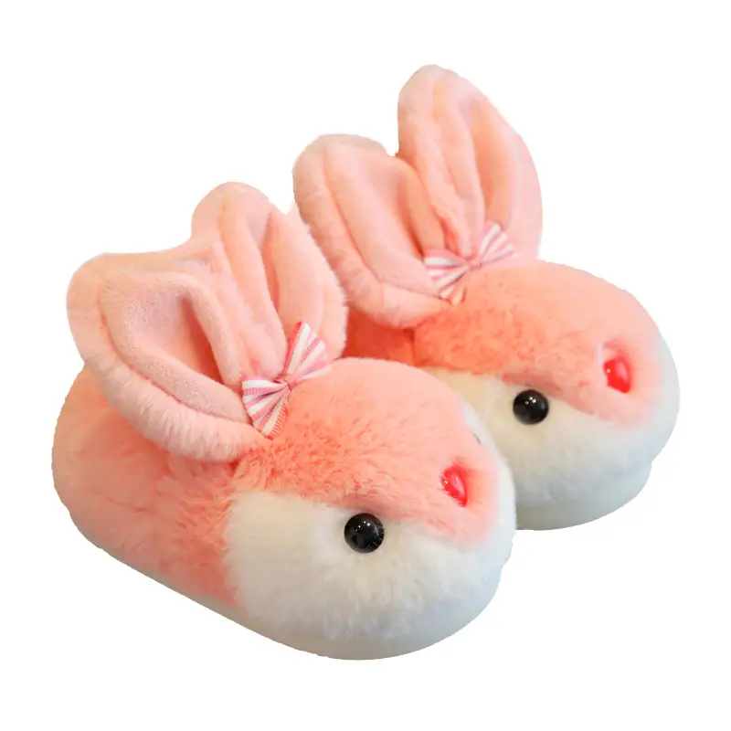 Children's cotton slippers winter New girls' cute bunny warm non-slip soft bottom boys' bag heel baby cotton shoes