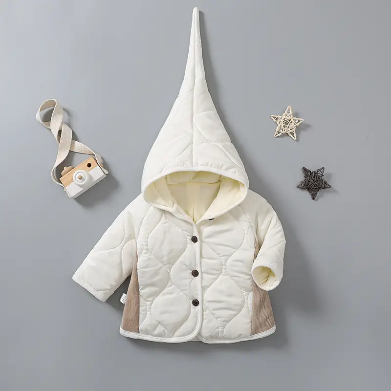 Baby Hooded Puffer Jacket Olive Green Fleece Lined - Image 5