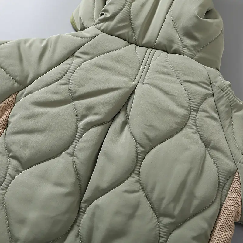 Baby Hooded Puffer Jacket Olive Green Fleece Lined — feature 15