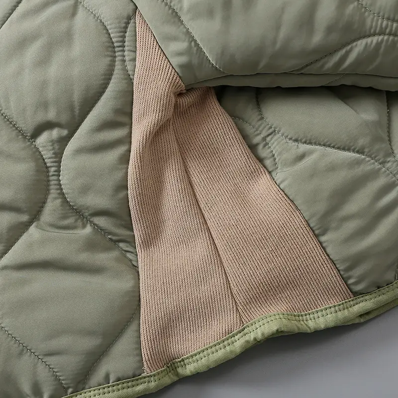 Baby Hooded Puffer Jacket Olive Green Fleece Lined — feature 17