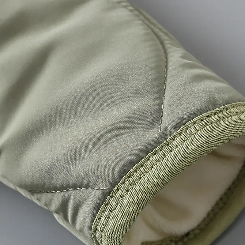 Baby Hooded Puffer Jacket Olive Green Fleece Lined — feature 9