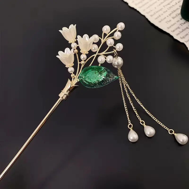 Antique Pearl Tassel Hairpin for Women - Image 7