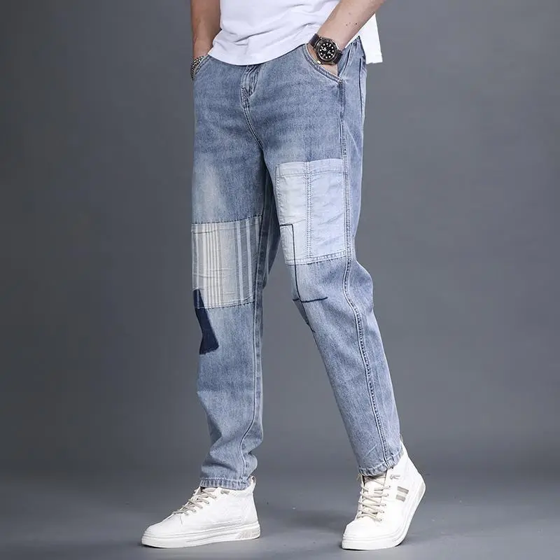 Men Skinny Light Blue Hip-Hop Jeans 2022 - Image 4