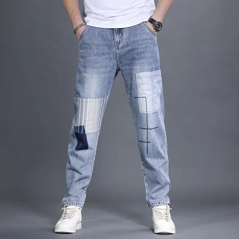 Men Skinny Light Blue Hip-Hop Jeans 2022 — feature 4