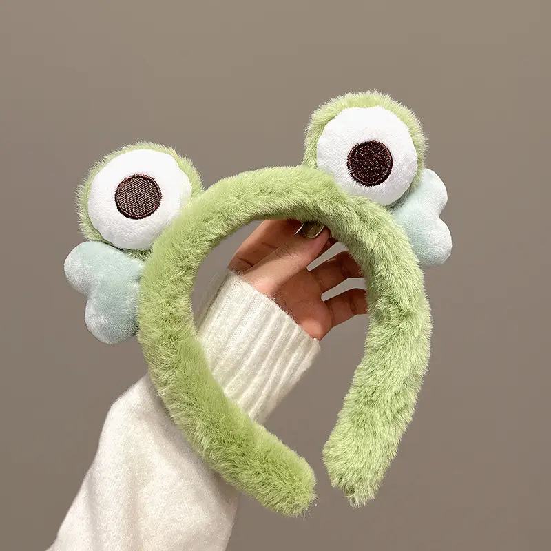 Frog Hair Band with Big Eyes Wool Knit Headband