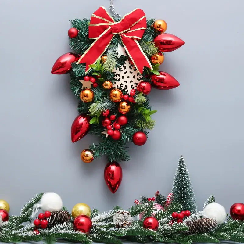 Christmas Wall Decor with Santa & Deer Hanging Ornament