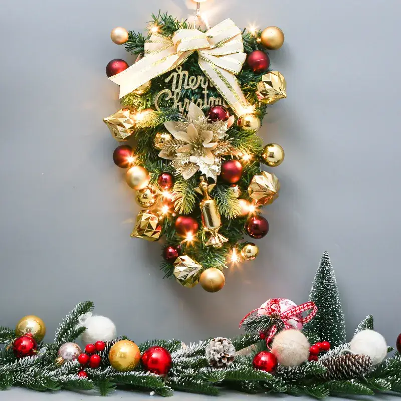 Christmas Wall Decor with Santa & Deer Hanging Ornament