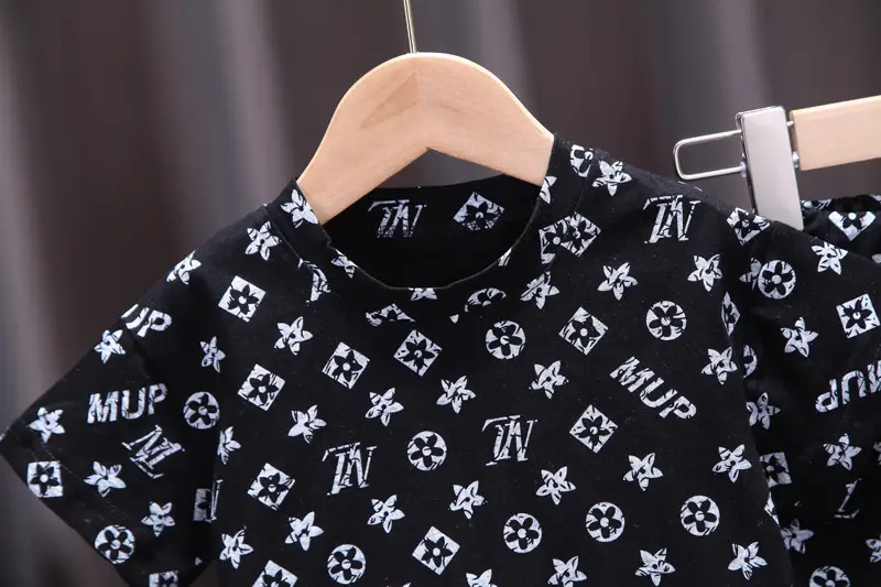 Children's Printed T-Shirt Shorts Set Brown 0-4Y — feature 12
