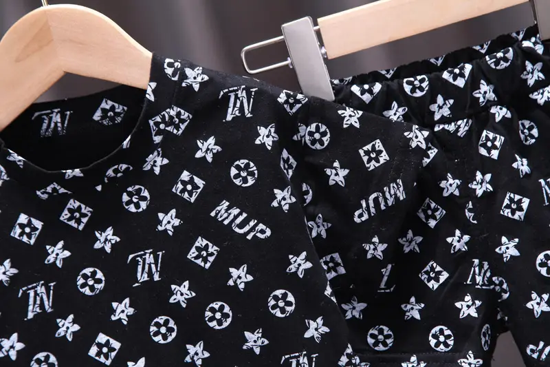 Children's Printed T-Shirt Shorts Set Brown 0-4Y — feature 15