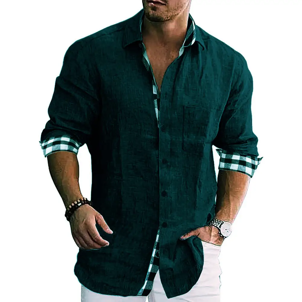 Men's Pink Printed Long Sleeve Shirt Large - Image 12