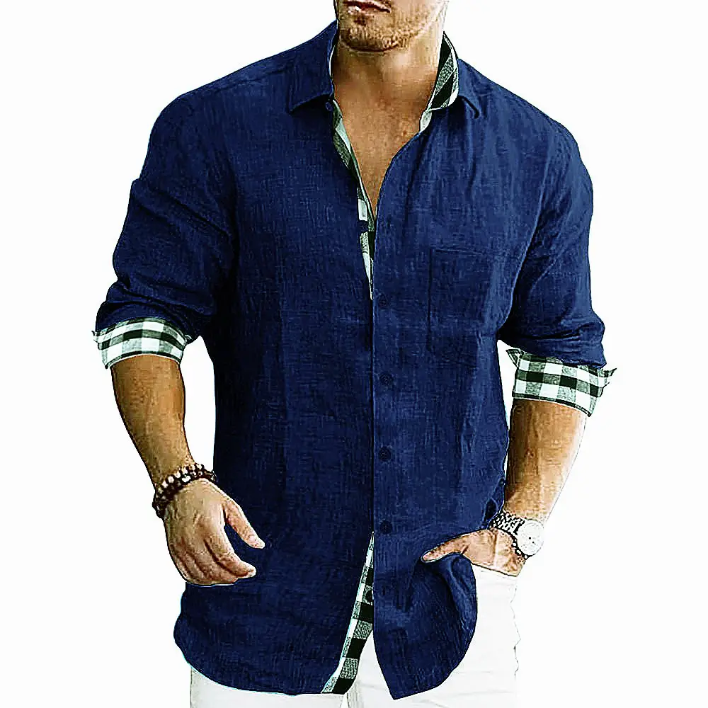 Men's Pink Printed Long Sleeve Shirt Large — feature 10