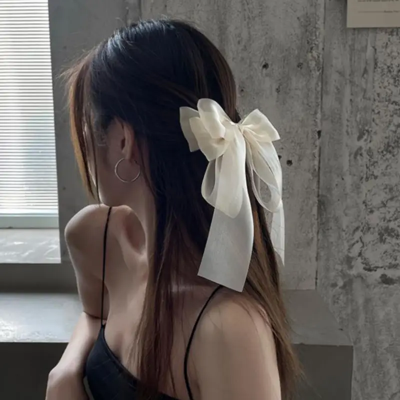 Organza Hair Spring Clip Princess Bow for Girls - Image 4