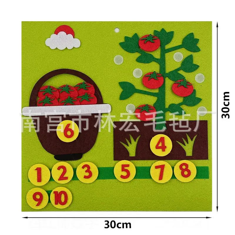 Felt Finger Learning Board for Kids Early Education Toy