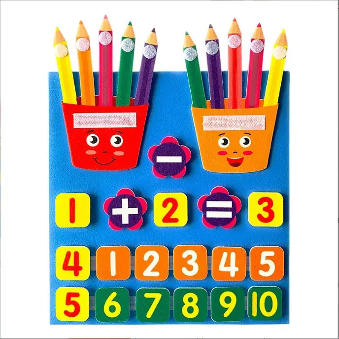 Felt Finger Learning Board for Kids Early Education Toy