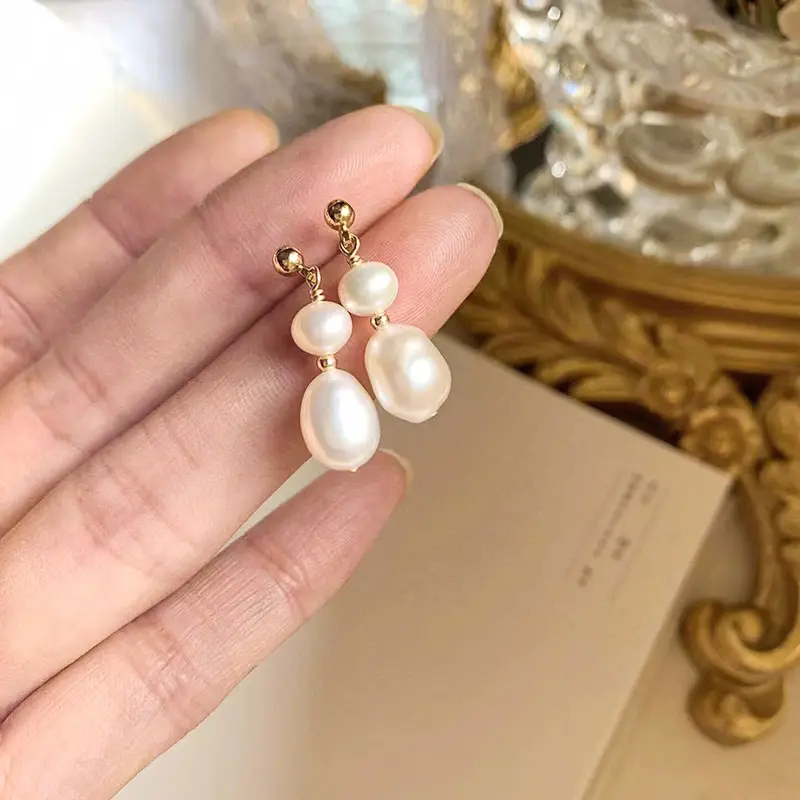 Natural Freshwater Pearl Earrings for Women S925 Silver