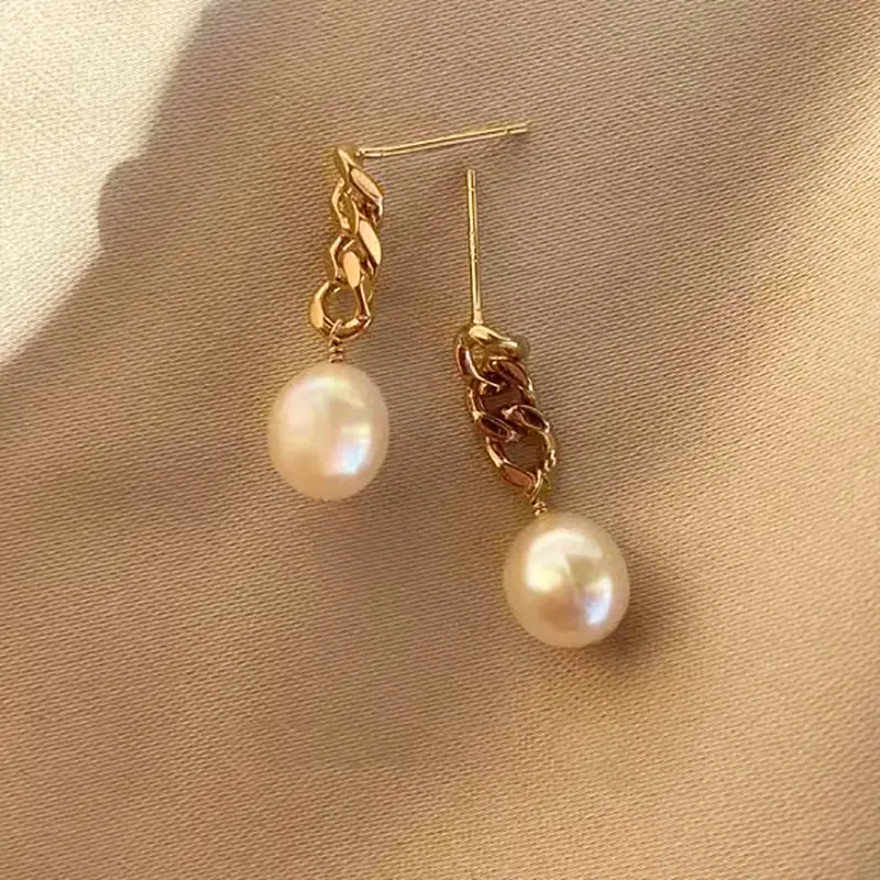 Natural Freshwater Pearl Earrings for Women S925 Silver