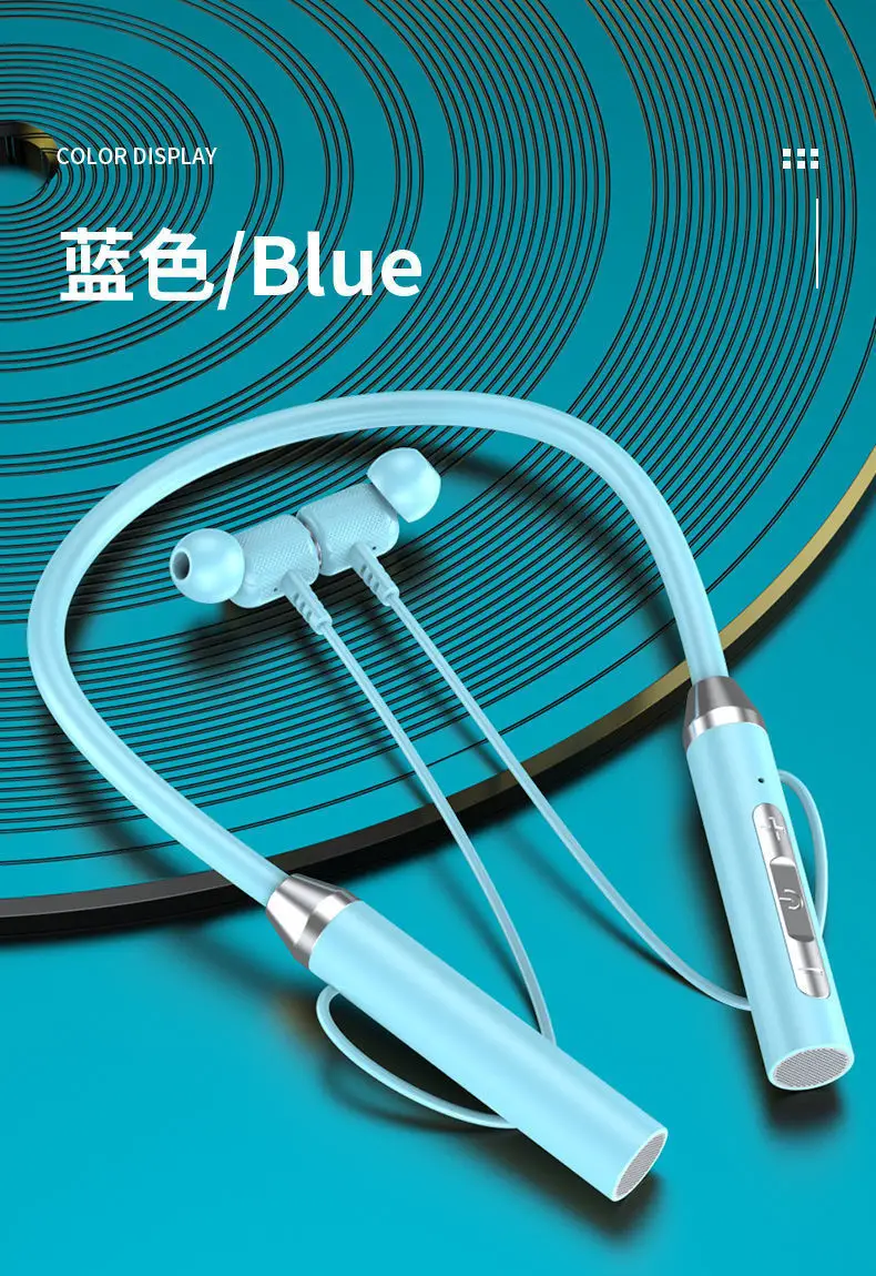 Bluetooth Headset Wireless Neck Hanging Sports Binaural In-Ear - Image 2