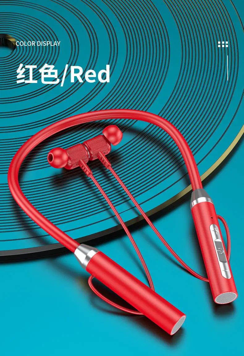 Bluetooth Headset Wireless Neck Hanging Sports Binaural In-Ear - Image 4
