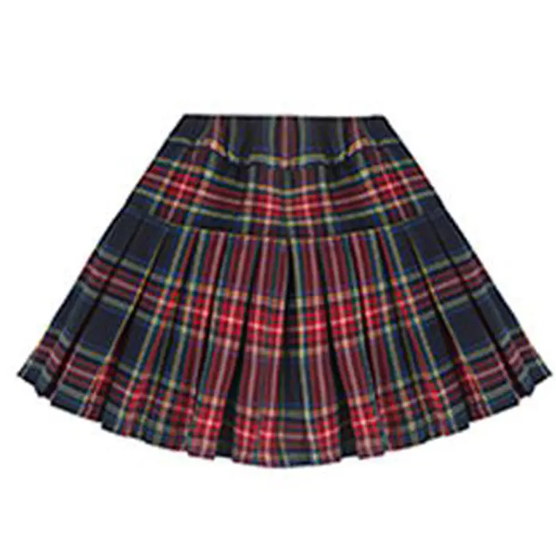 Girls Red Sweater Dress with Plaid Skirt Set - Image 2