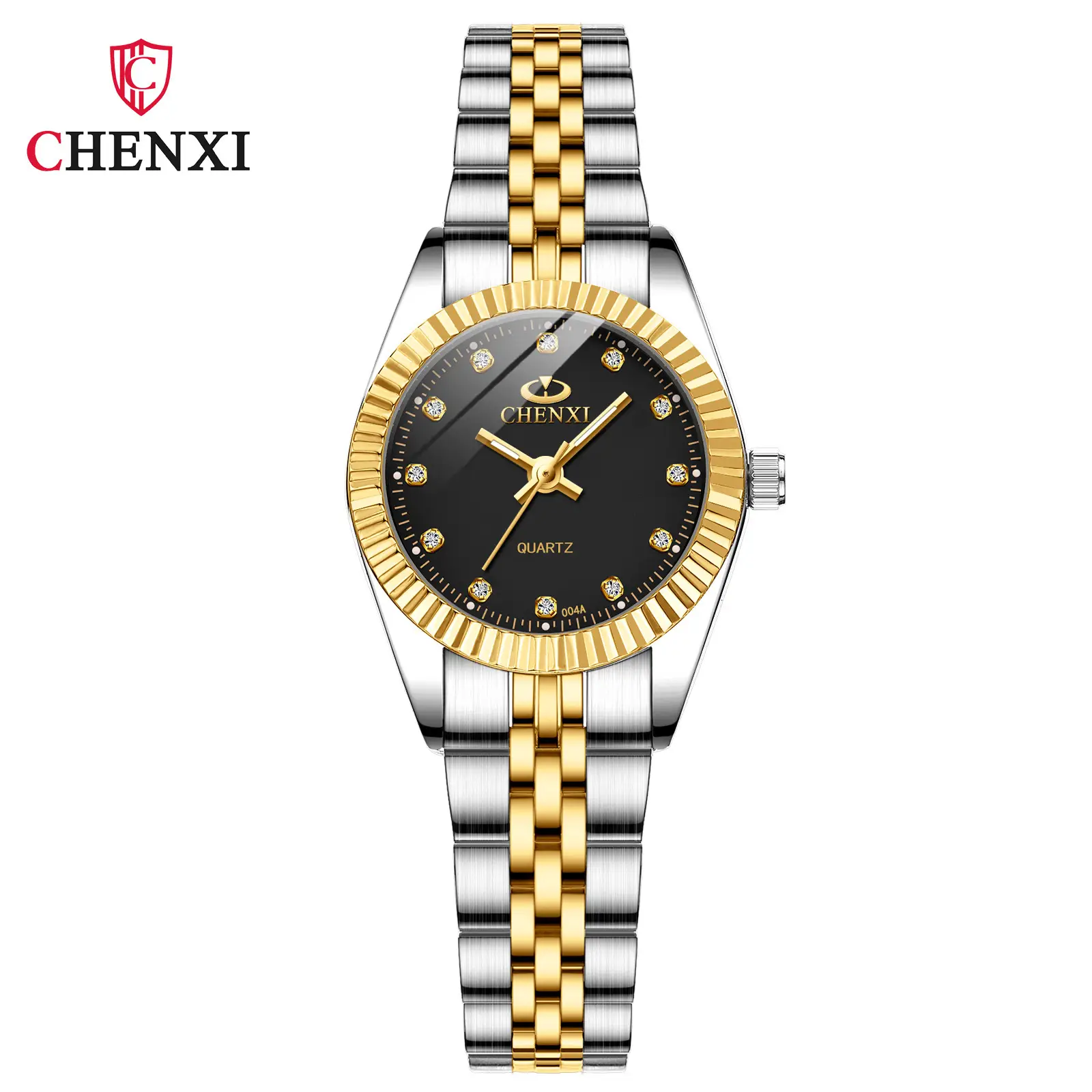 Chenxi Gold & Silver Couple Watches Rhinestone Dial - Image 2