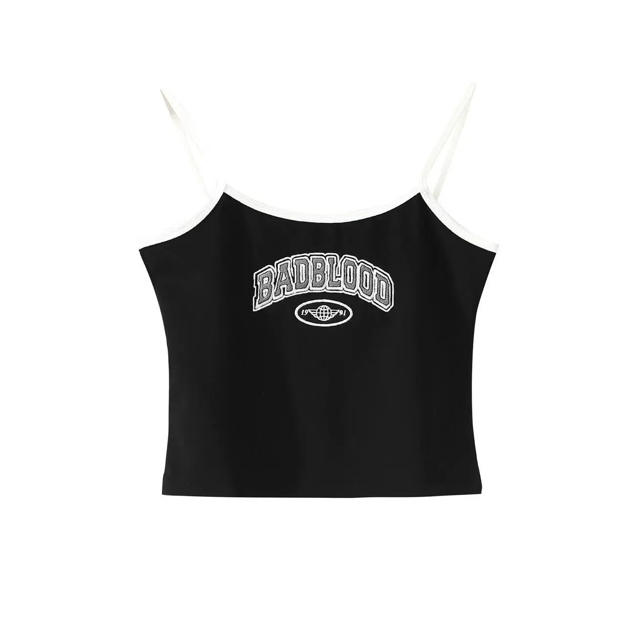 Badbloody Embroidered Camisole Black Slim Fit - Image 3