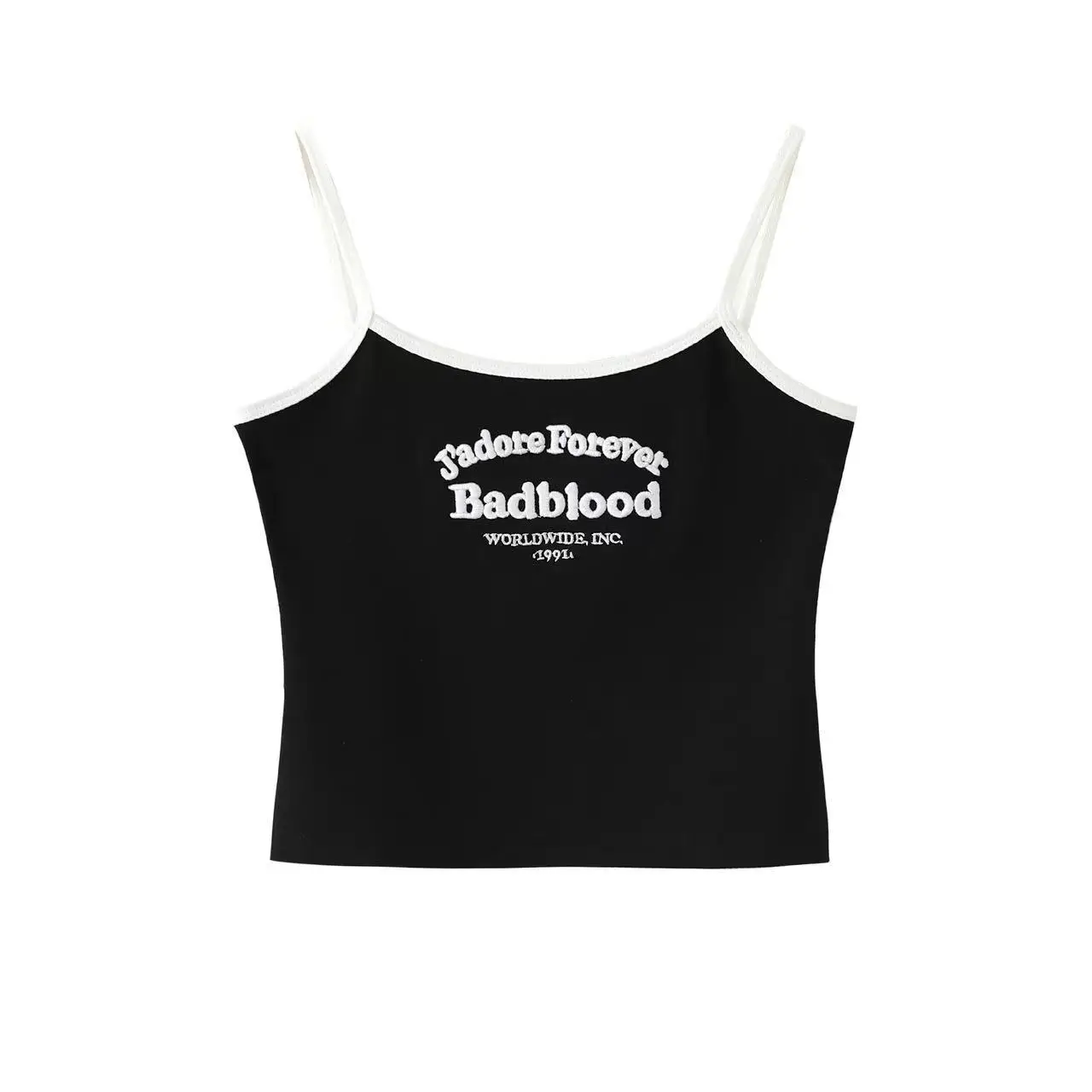 Badbloody Embroidered Camisole Black Slim Fit - Image 4