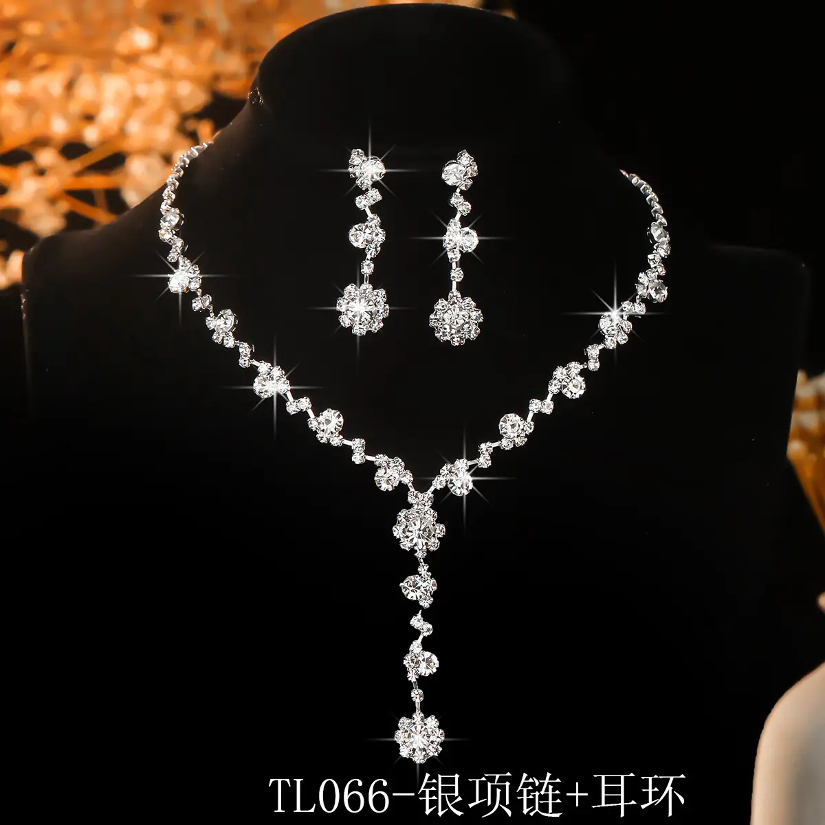 Black Black Diamond 3-Piece Jewelry Set for Women
