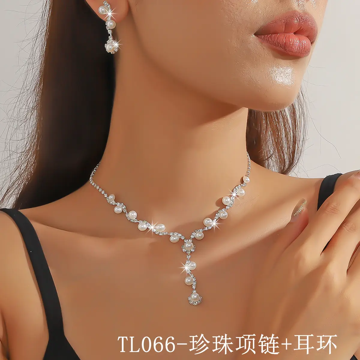 Black Black Diamond 3-Piece Jewelry Set for Women