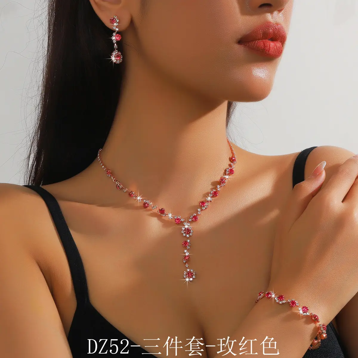Black Black Diamond 3-Piece Jewelry Set for Women