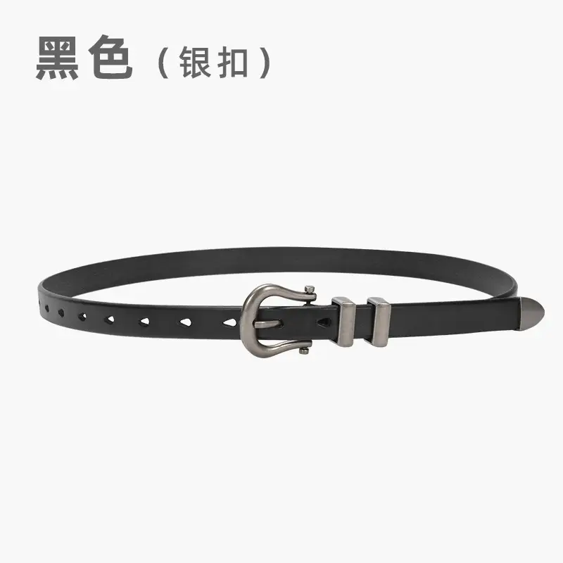 Women's Vintage Brown Gold Belt for Jeans Top Layer Plaster Bark - Image 7