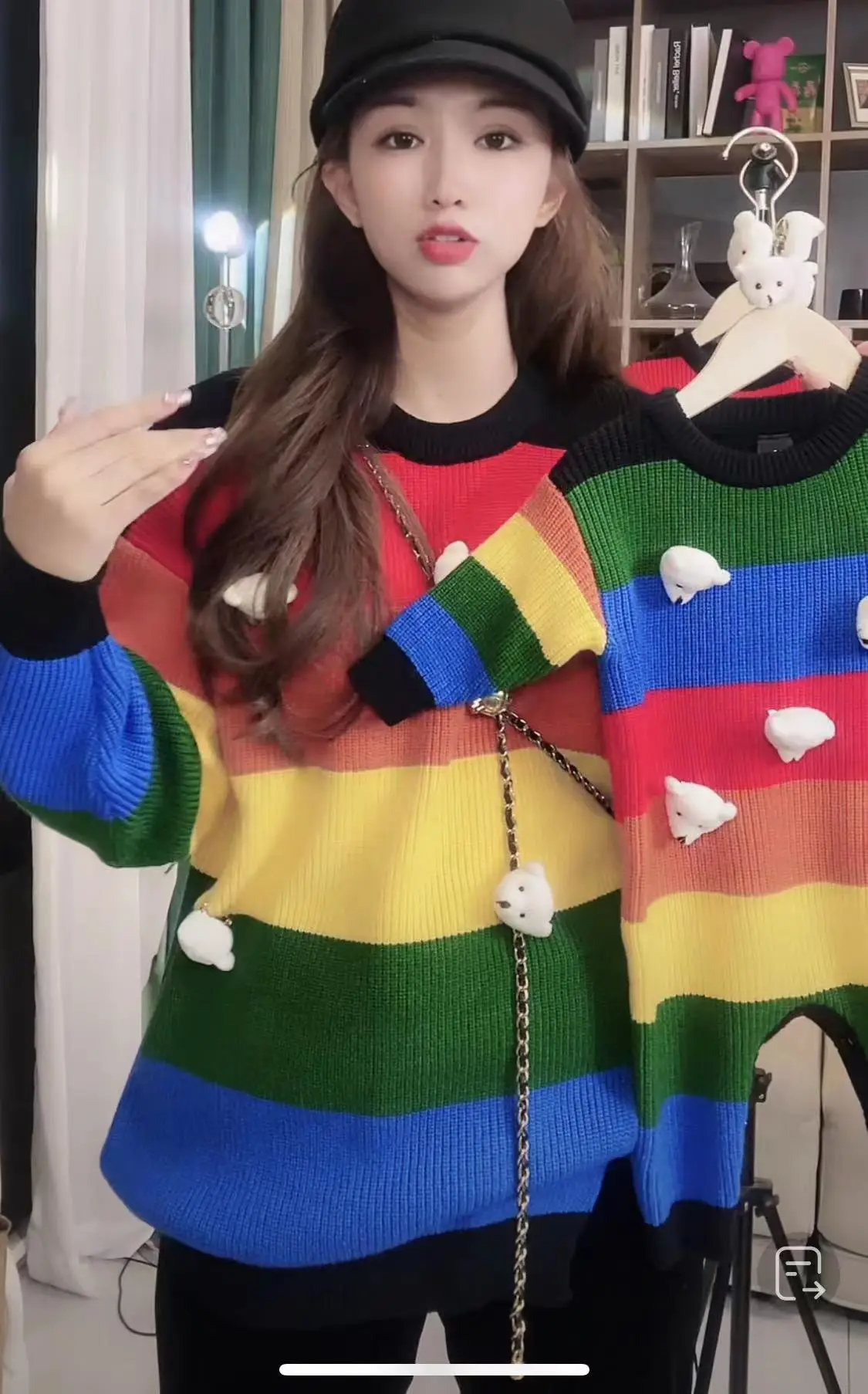 Korean Style Rainbow 3D Bear Sweater for Kids — feature 2