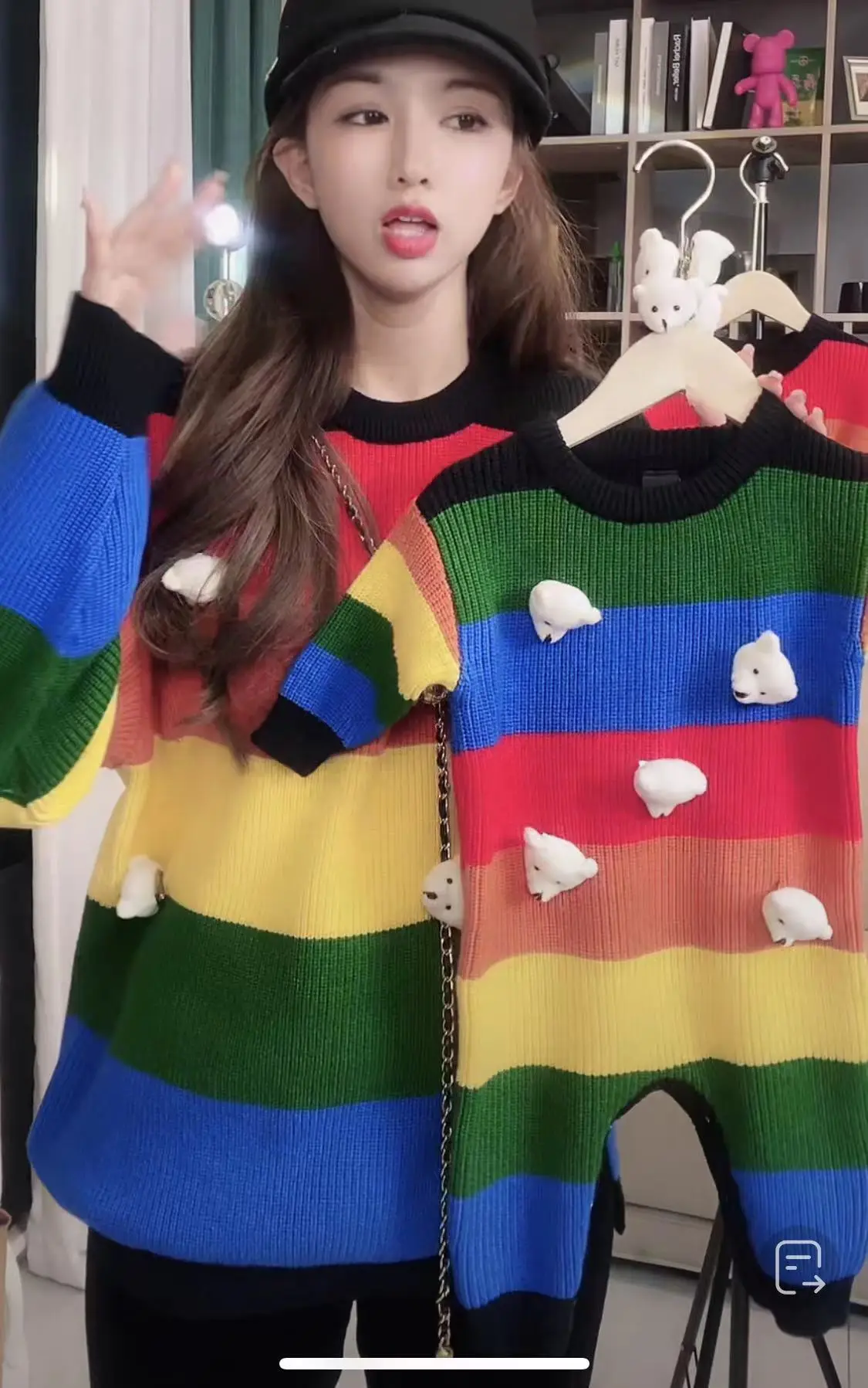 Korean Style Rainbow 3D Bear Sweater for Kids — feature 4