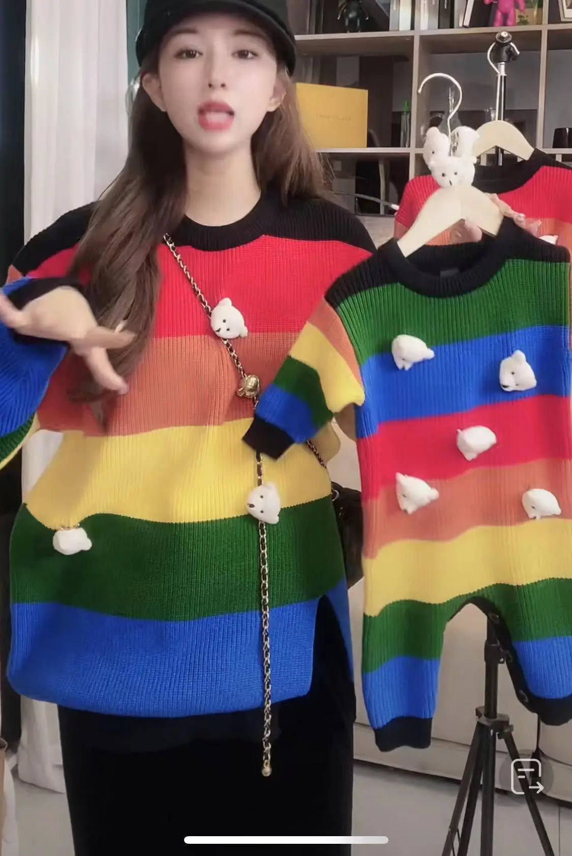 Korean Style Rainbow 3D Bear Sweater for Kids — feature 6