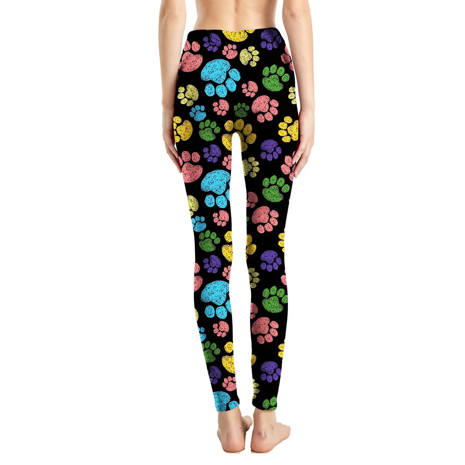 European American Wind Dog Color Splash Ink Print Pants — feature 3